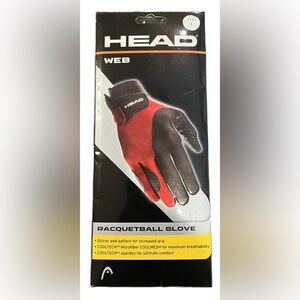 NEW HEAD Dynamic Red and Black Pickleball Racquetball Glove Large Left Hand